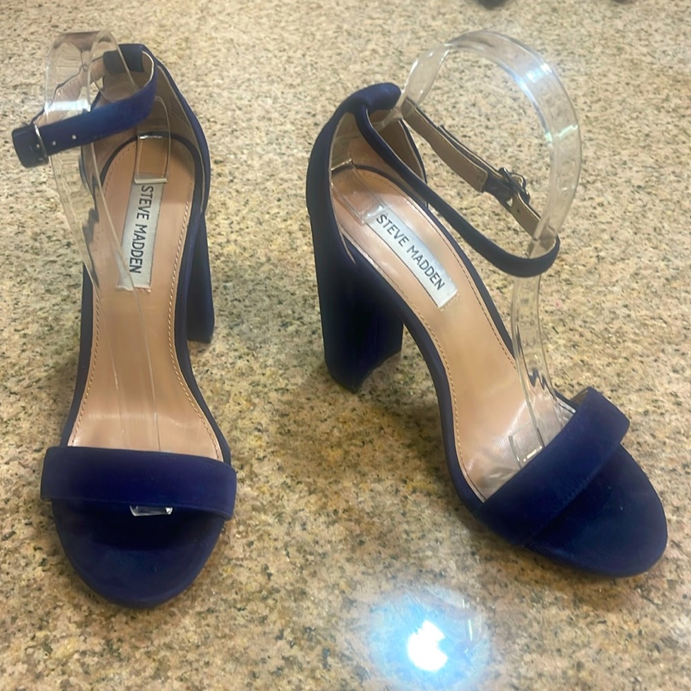 Steve Madden navy heeled suede sandals